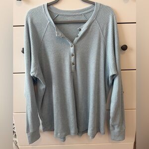 American Eagle Plush Long-Sleeve Henley Tee